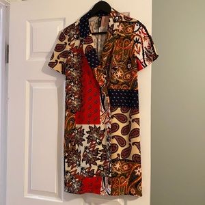Zara multi print dress